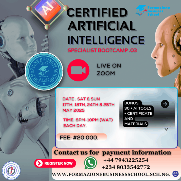 Certified Artificial Intelligence Specialist Bootcamp (3rd Edition)